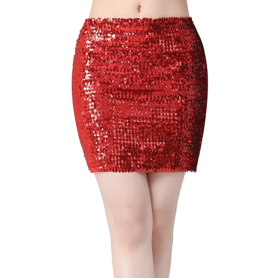 Women Sequin Skirt Stage Show Party Half Skirt Festival Party Short Skirt Vacation Holiday Female Dailywear