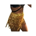 thumbnail image 1 of Women Sequin Tassel Tutu Skirt Rave Fringe Belly Dance Hip Scarf Wrap Skirt Club Mini Skirt Green, 1 of 6