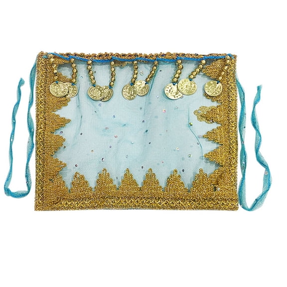 Women Sequins Belly Dance Face Veil Lady Dance Face Tribal Masquerade Mask Wrap Scarf Performance Accessory