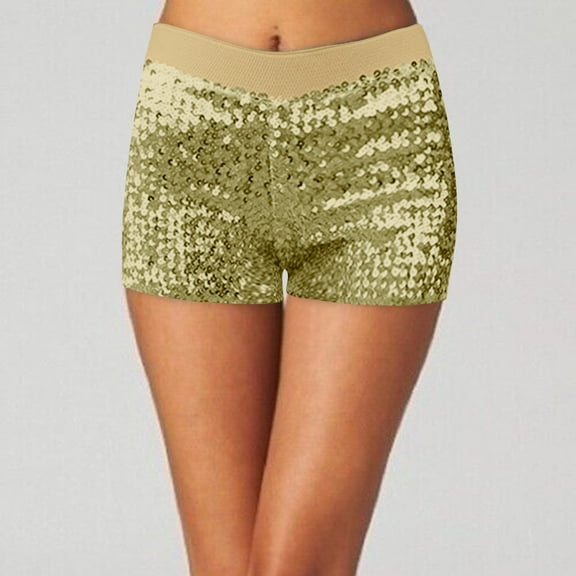 Women Sequins Shorts Disco Hot Pants Shiny Glitter Jazz Dance Stretchy Comfortable Party Wear Mini Summer Fashion