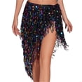 thumbnail image 1 of Women Sequins Tassels Bellydance Hip Scarf Long Tassels Belly Dance, 1 of 7