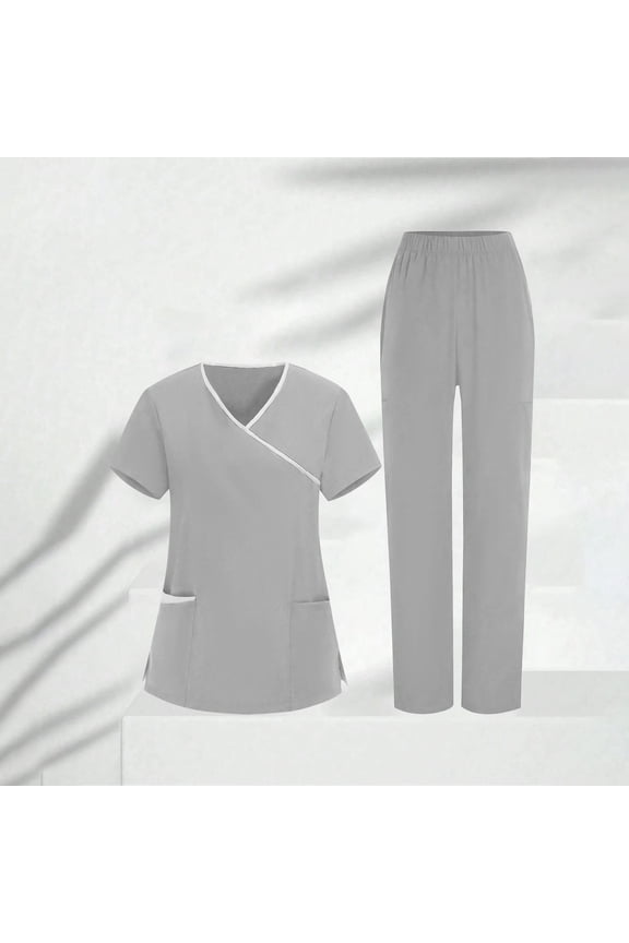 Women Set, 2026 New Nurses Tunic Uniform Clinic Carer V-Neck Protective Clothing and Pants Set, Made of Soft Material, Practical for Work and Leisure.