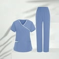 thumbnail image 1 of Women Set, 2026 New Nurses Tunic Uniform Clinic Carer V-Neck Protective Clothing and Pants Set, Made of Soft Material, Practical for Work and Leisure., 1 of 7