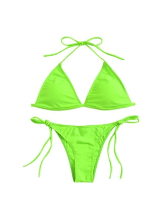 fartey Thong Bikini Swimsuit for Women Brazilian Bottom Triangle Bikinis  Top Bathing Suit Beachwear 
