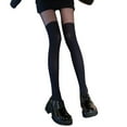 thumbnail image 1 of Women Sexy Black Stylish Tinted Sheer False High Stocking Pantyhose Slim Tights, 1 of 12