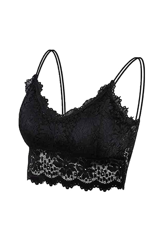 Women Sexy Bra Top Solid Vest Lace Seamless Breathable Push Up Top Underwear