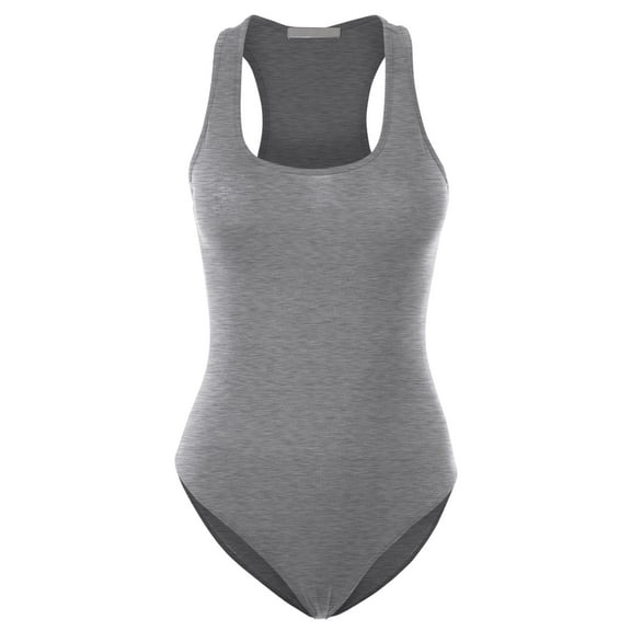 Women Sexy Casual Ultra Comfort Sleeveless Basic Scoop Neck Racerback Bodysuit Tank Top