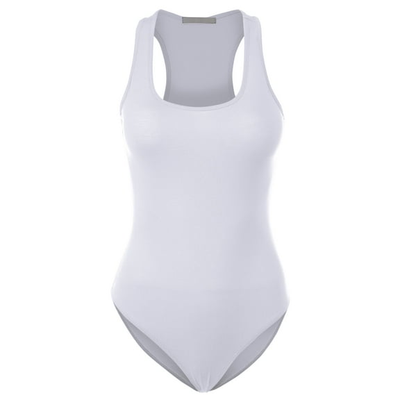 Women Sexy Casual Ultra Comfort Sleeveless Basic Scoop Neck Racerback Bodysuit Tank Top
