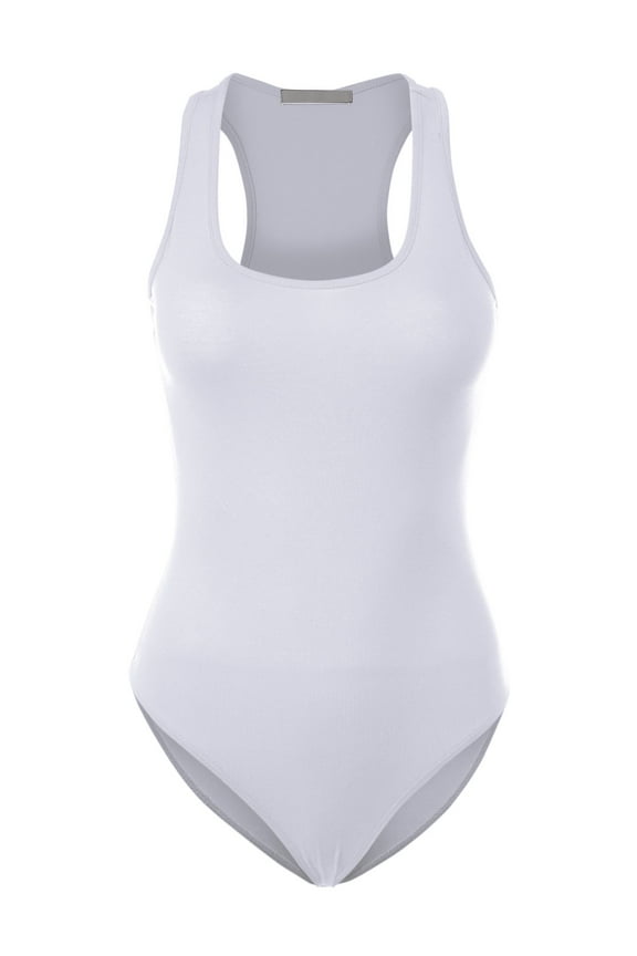 Women Sexy Casual Ultra Comfort Sleeveless Basic Scoop Neck Racerback Bodysuit Tank Top