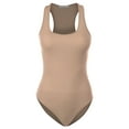 thumbnail image 1 of Women Sexy Casual Ultra Comfort Sleeveless Basic Scoop Neck Racerback Bodysuit Tank Top, 1 of 5