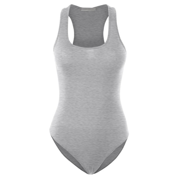 Women Sexy Casual Ultra Comfort Sleeveless Basic Scoop Neck Racerback Bodysuit Tank Top