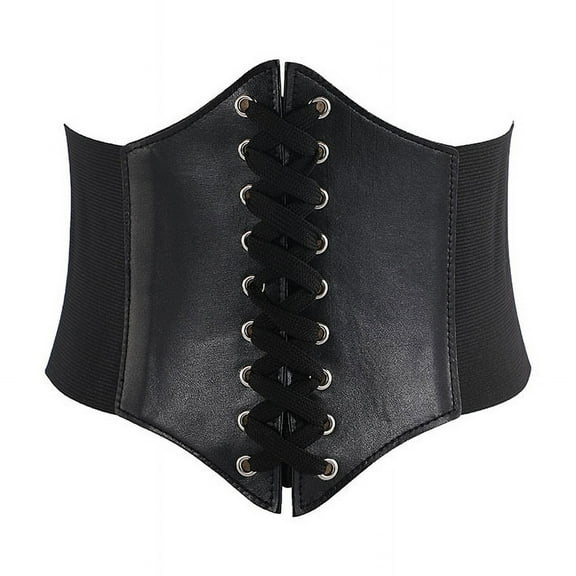 Women Sexy Corsets Wide PU Leather Stylish Slimming Belt Bustiers Wide Elastic High Waist Belts Feminin Ceinture Waistband