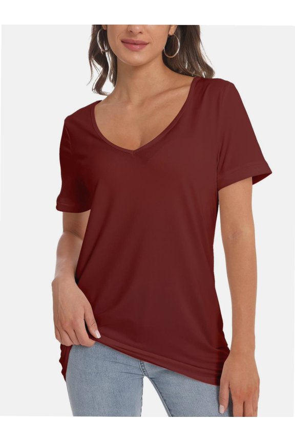 Women Sexy Deep V Neck Casual Tops