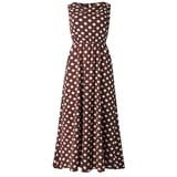 Women Sexy Dot Printing Sleeveless O Neck Long Dress Evening Party ...