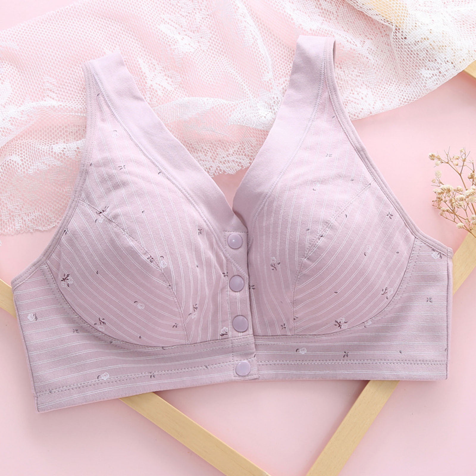 Women Sexy Front Button Shaping Cup Shoulder Strap Large Size Underwire ...