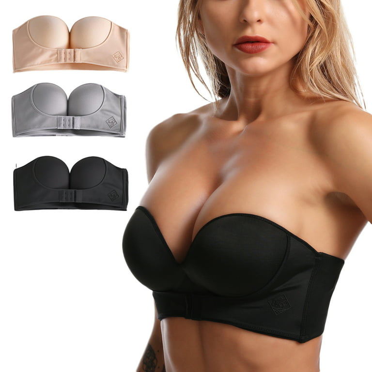 New Arrival Women's Strapless Bra Invisible Push Up Bra Half Cup
