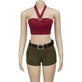 thumbnail image 1 of Women Sexy Halter Neck Crop Top Shorts Set Outfits, 1 of 7
