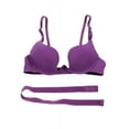 thumbnail image 1 of Women Sexy Halter-neck Deep V-neck Glossy U Cup Push Up Invisible Underwear Bra, 1 of 4