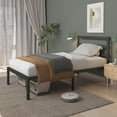 Full Size Metal Platform Bed Frame with Metaal Slats, Classic Style