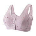 thumbnail image 1 of Women Sexy Lace Frongt Button Shaping Cup Adjustable Shoulder Strap Large Size Bra, Bras for High-Intensity Interval Training, Bras with Eco-Friendly Bamboo Fabric, Bras for Postpartum Belly Support, 1 of 4