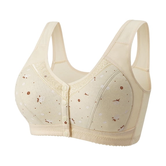 Women Sexy Lace Frongt Button Shaping Cup Adjustable Shoulder Strap Large Size Bra, Post-Surgery Bras with Front Zipper, Minimizer Bras for Full Bust Support, Convertible Bras with 6-Way Straps