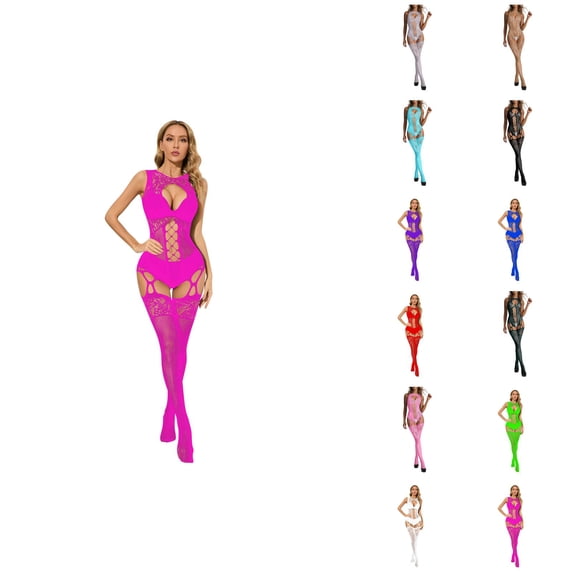 Women Sexy Sleepwear Nightwear Body Stocking Bodysuit Sheer