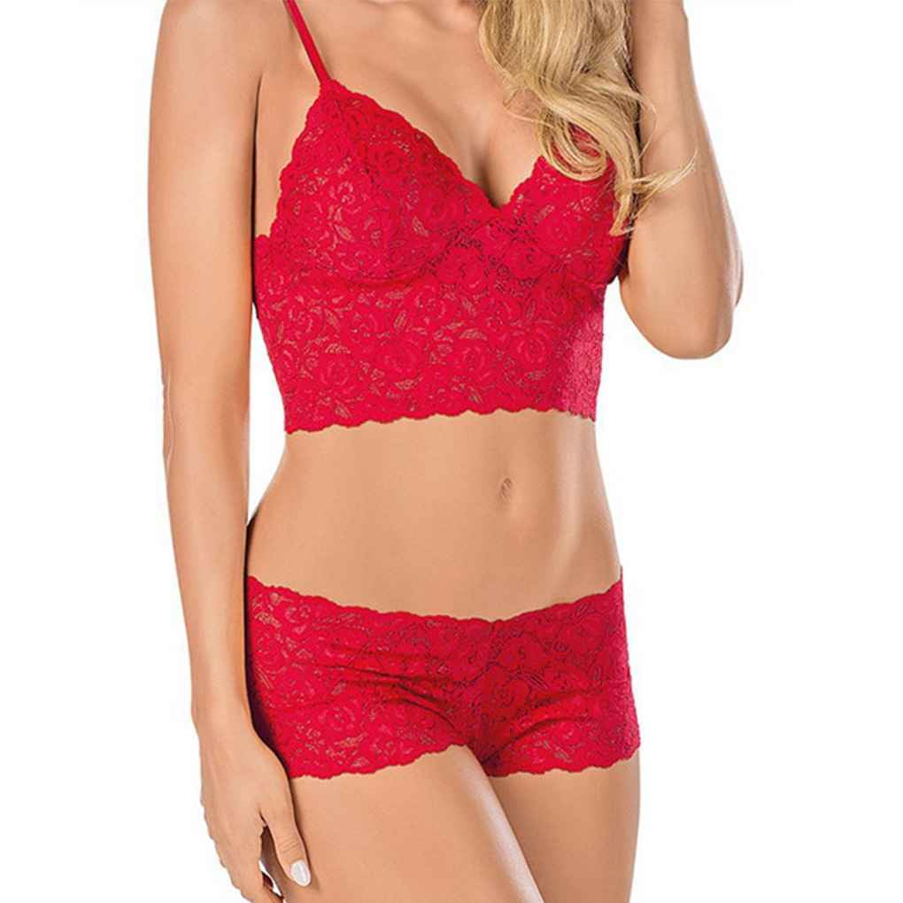 Sexy Lingerie Mulheres Lace Sexy Tanga Vestido Underwear Pijamas Vermelho  Underwear Ropa interior sexy y cómoda (Color : Red, Size : Large)