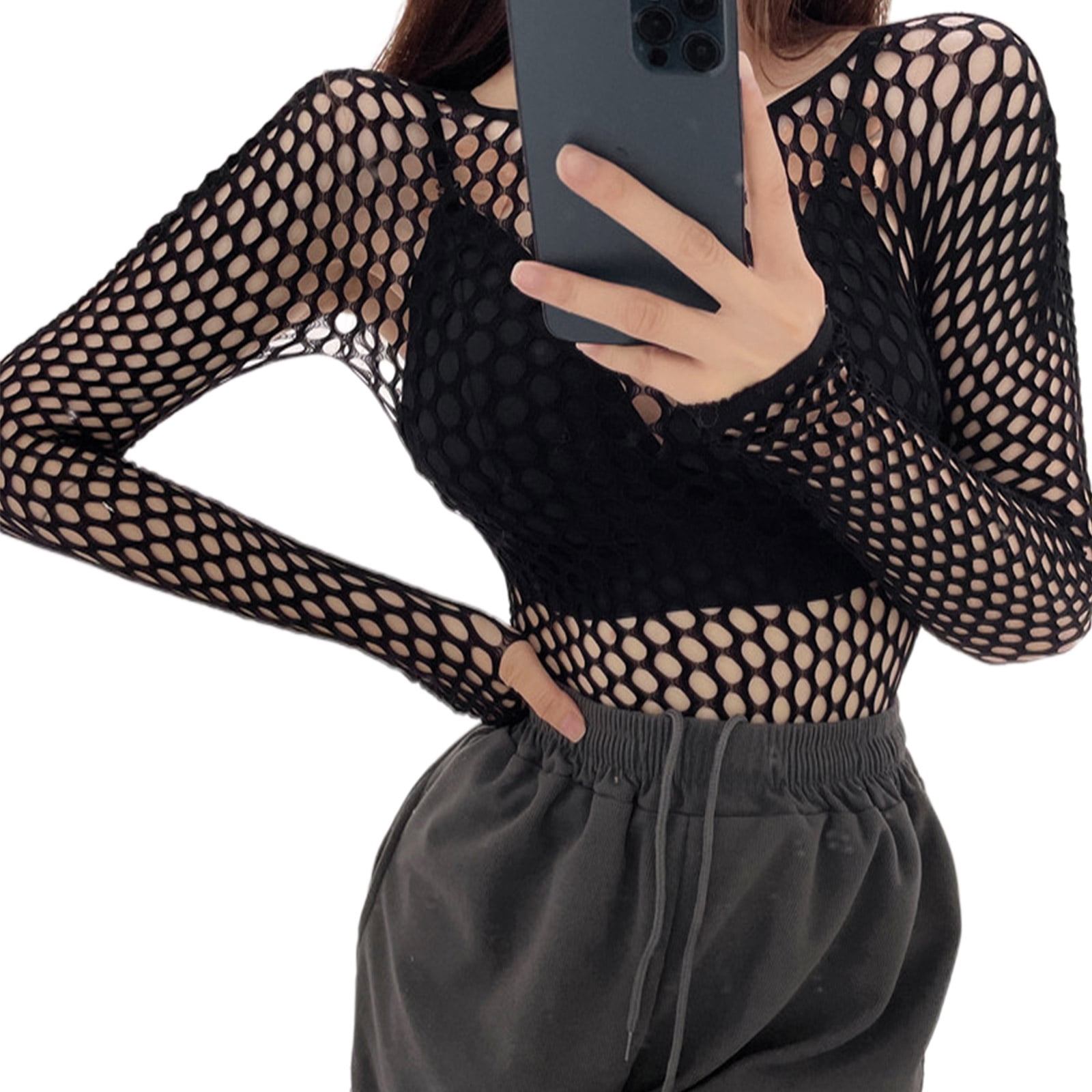 fishnet long shirt