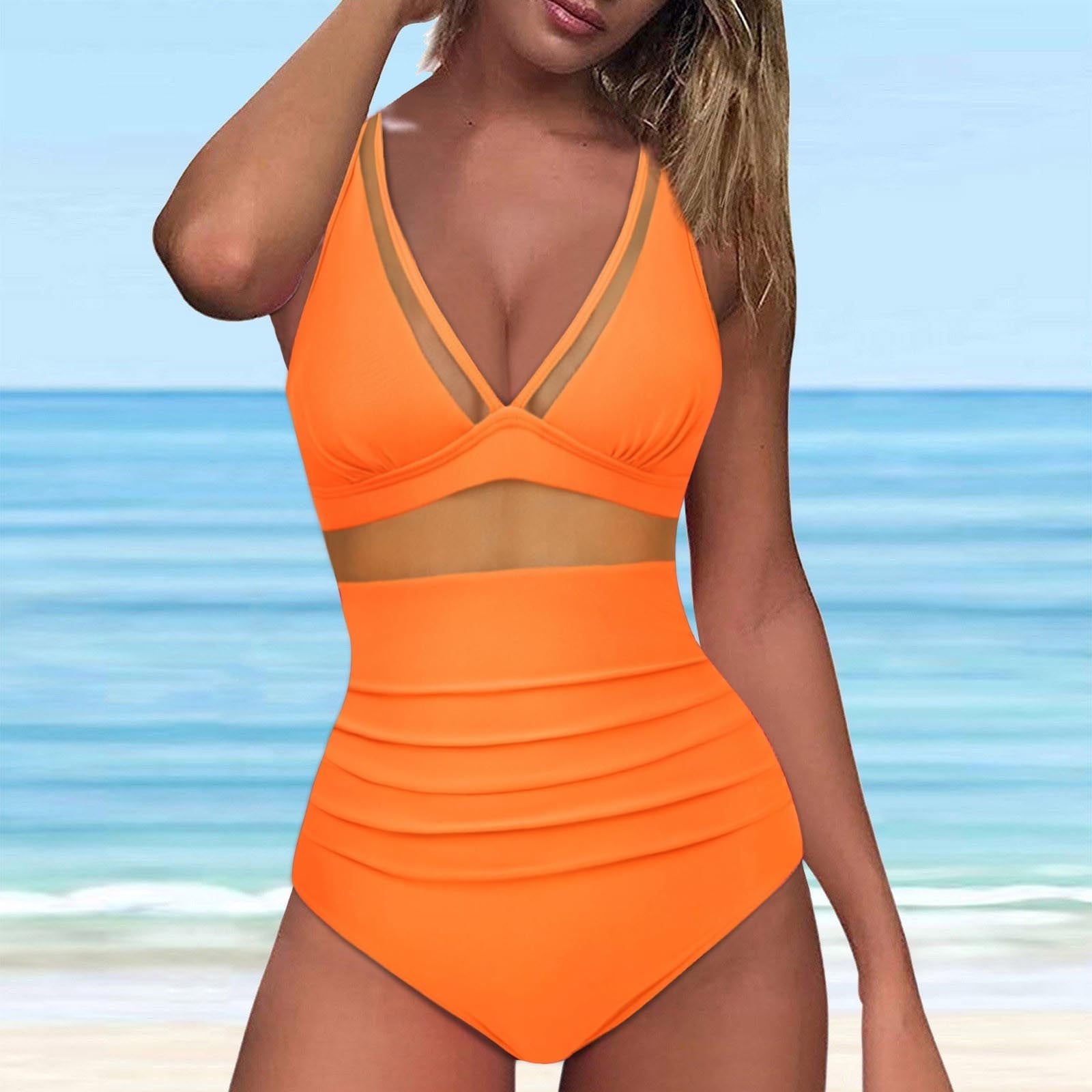 Sexy mesh swimsuit turtleneck swimsuit