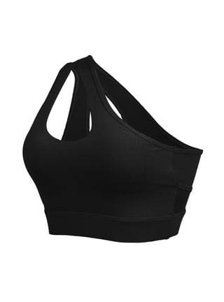 One Shoulder Sports Bra Detachable Padded Yoga Top