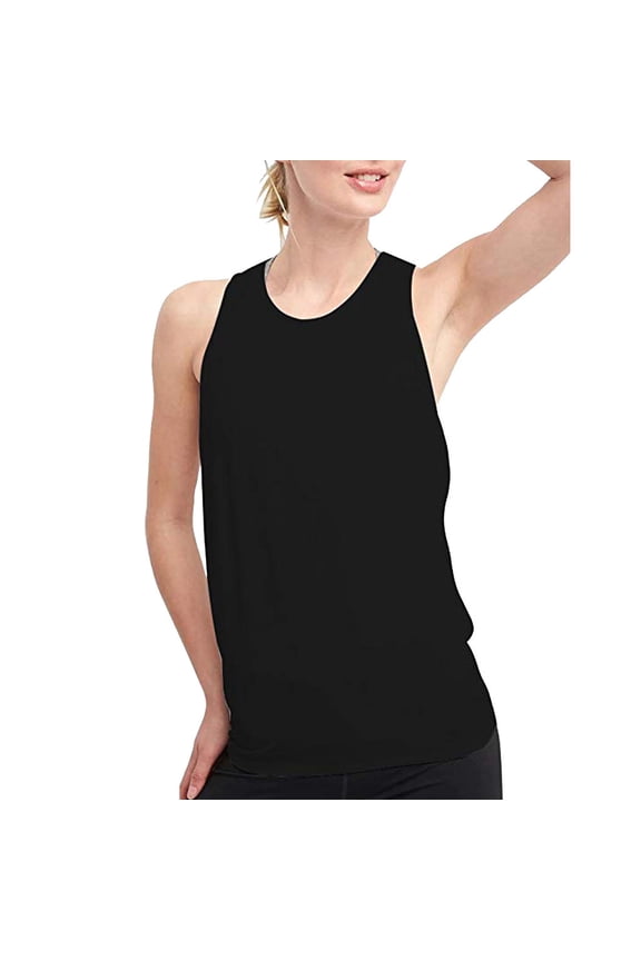 Women Sexy Open Back Sport Solid Yoga Shirts Tie Workout Racerback Tank Tops