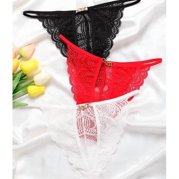 Two Women Sexy Panty Lace Embroidery Thong Ladies Underwear Panties