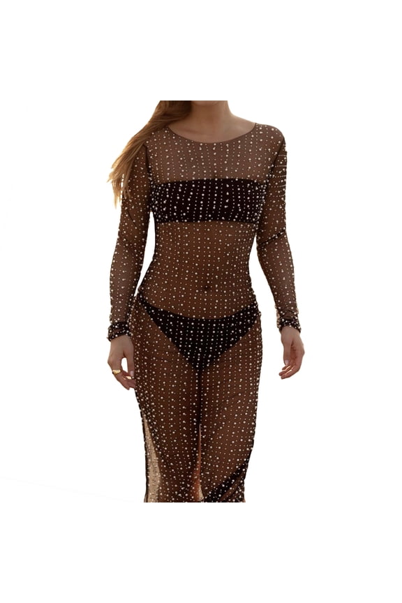 Women Sexy Pearls Beaded Cami Top Pearl Crop Top Spaghetti Strap Bra Cover up Top Tank Top Party Streetwear