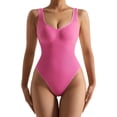 thumbnail image 1 of Women Sexy Ribbed Bodysuit Seamless Sleeveless Square Neck Tank Top Shapewear, 1 of 3