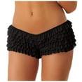 thumbnail image 1 of Women Sexy Ruffle Shorts With Bow Soild Color Party Shorts Short Skirt Low Waist Layered Shorts, 1 of 7