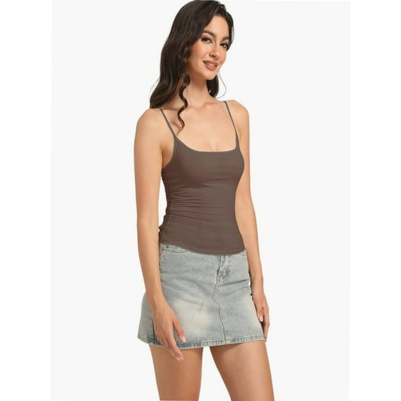Women Sexy Square Neck Tank Top Summer Going Out Basic Cami Shirt