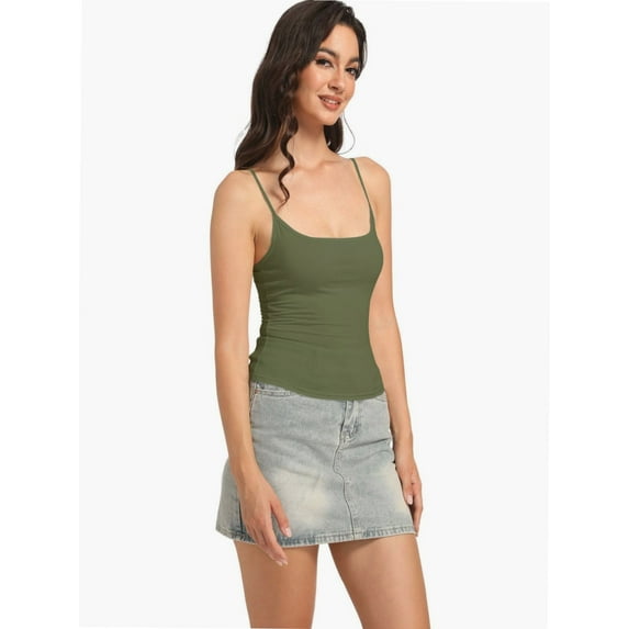 Women Sexy Square Neck Tank Top Summer Going Out Basic Cami Shirt