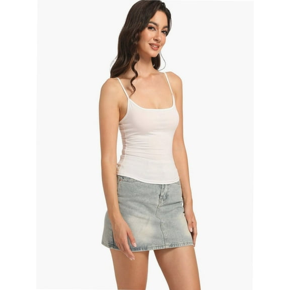 Women Sexy Square Neck Tank Top Summer Going Out Basic Cami Shirt