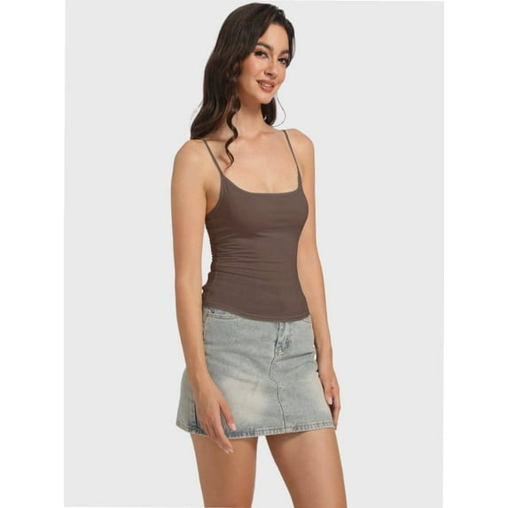 Women Sexy Square Neck Tank Top Summer Going Out Basic Cami Shirt
