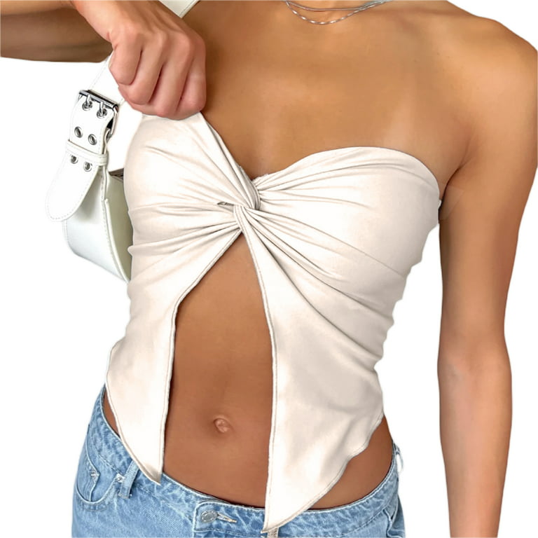 Sexy Push Up Top Bandeau Top White #T803