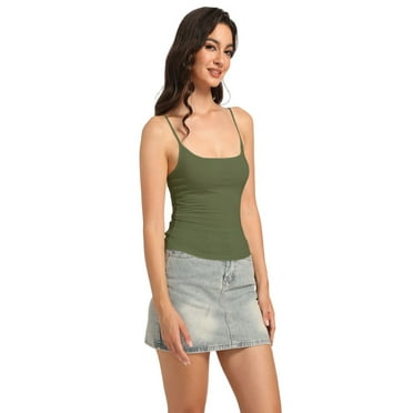Women Sexy Summer Square Neck Tank Top Going Out Basic Cami Shirt