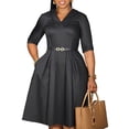 thumbnail image 1 of Women Sexy V Neck Mini Dress Through Party Night Clubwear Ruched Pleated Dress, 1 of 5