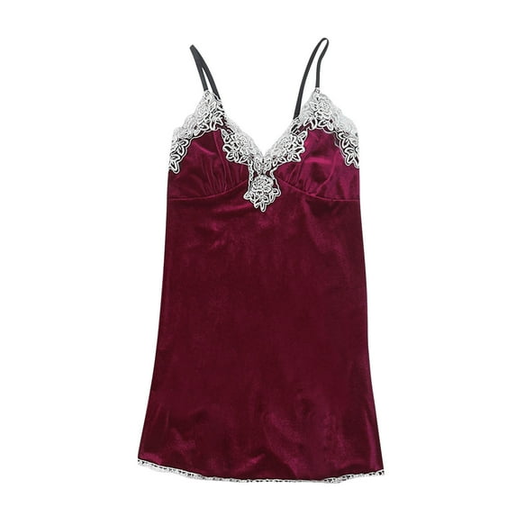Women Velvet V Neck Lace Cami Tank Tops
