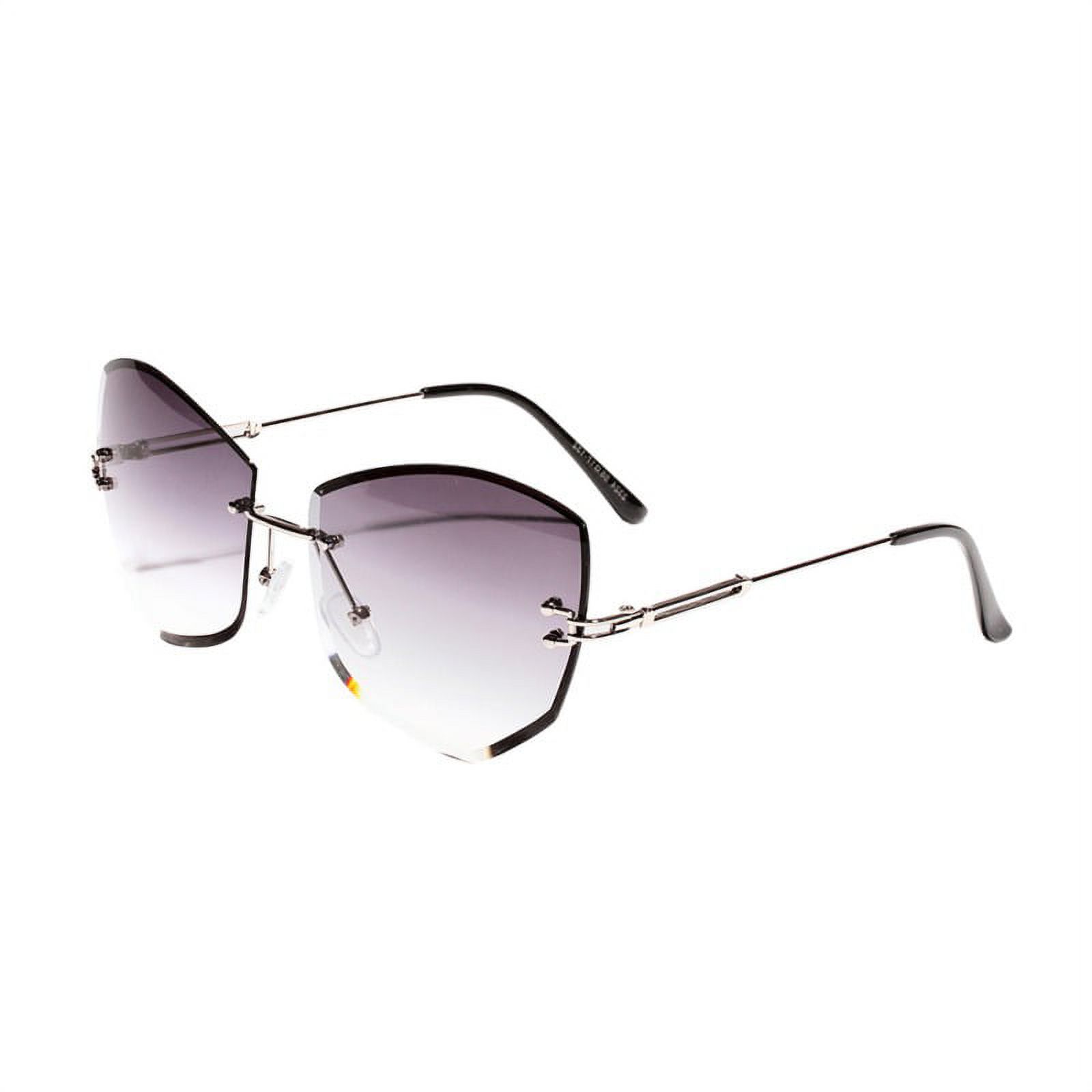 Women Shades Rimless Sunglasses Cat Eye Diamond-shaped Lens Sunglass Metal Frame Sunglasses for Women Men - image 1 of 4