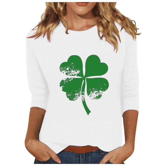 Women Shamrock St Patricks Day Sweatshirt Cute Graphic Pullover Top Casual Crewneck Long Sleeve Valentines Day Shirts