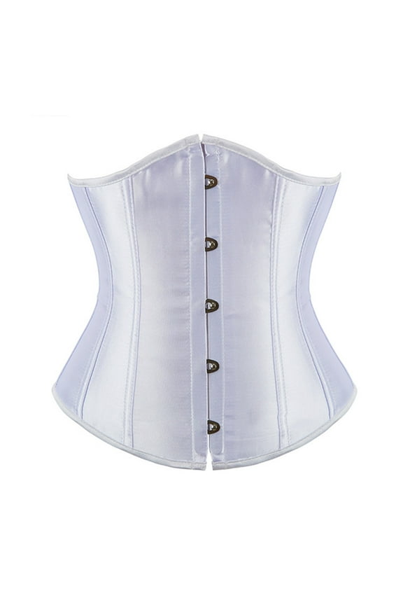 Women Shaper Satin Vintage Underbust Waist Training Corset Bustier Shapewear