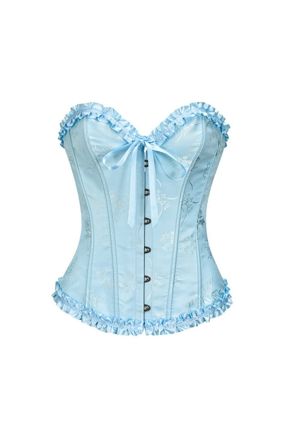 Women Shapers Carnival Clothes For Lace Push Up Corset Top For Women Shaping Belly Control Shapewear With Gel Bone Base For Comfort And Style Blue XXL