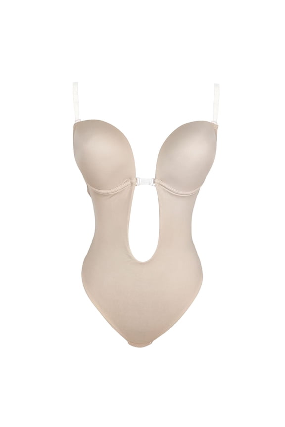 Women Shapewear Backless Body Bra Shaper Womens Plus Size Plunge Invishaper Low Back Thong Bodysuits Open Crotch Daily Use