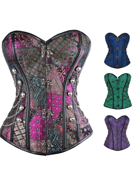 Women Shapewear Bodysuit Gothic Corsetry Bodysuit, Figure Enhancing Bodice with Lace Detailing for Postpartum and Everyday Wear