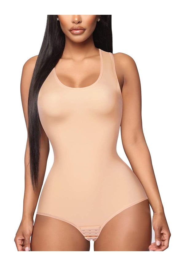 Women Shapewear Bodysuit Slim Body Shaper Sexy Scoop Neck Thong Bodysuit Tummy Control Jumpsuit Tops